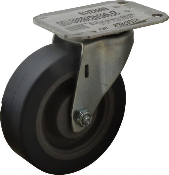 Swivel Top Plate Caster: Thermoplastic Rubber, 4