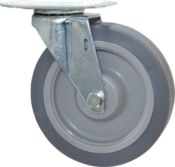 Swivel Top Plate Caster: Thermoplastic Rubber, 5