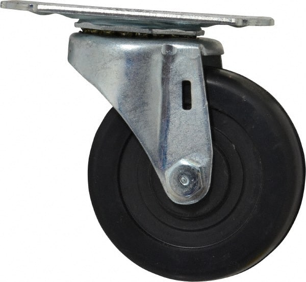 Swivel Top Plate Caster: Soft Rubber, 3