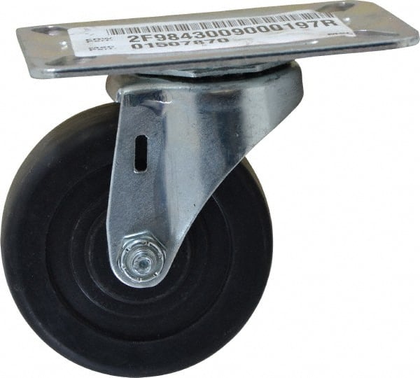 Swivel Top Plate Caster: Hard Rubber, 3