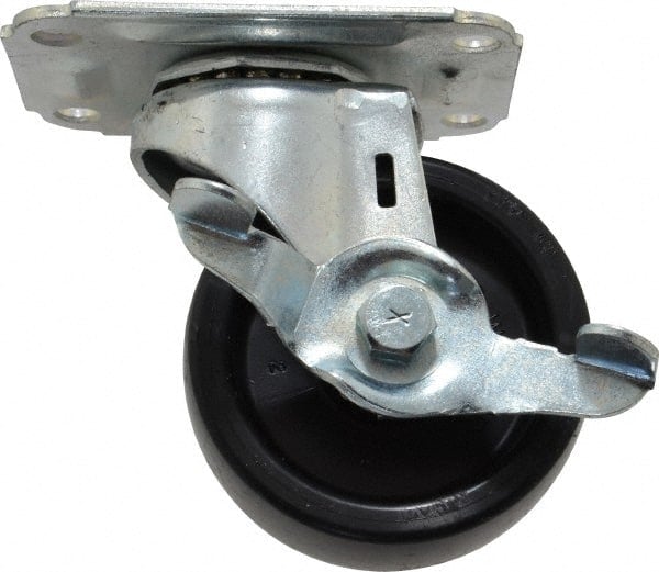 Swivel Top Plate Caster: Polyolefin, 3