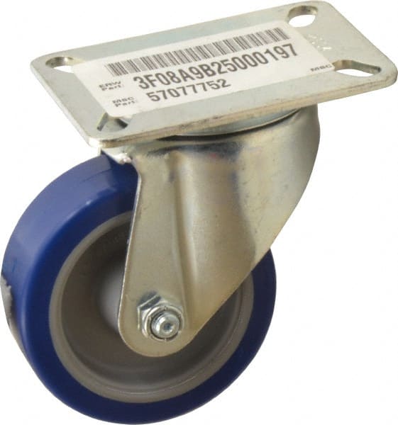 Swivel Top Plate Caster: Polyurethane, 3-1/2