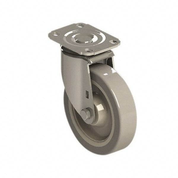 Swivel Top Plate Caster: Polyurethane over Polyolefin, 5