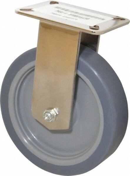 Rigid Top Plate Caster: Thermoplastic Rubber, 6