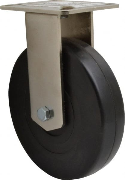 Rigid Top Plate Caster: Soft Rubber, 6