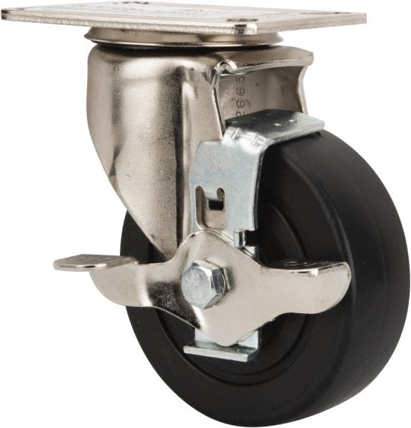 Swivel Top Plate Caster: Polyolefin, 4