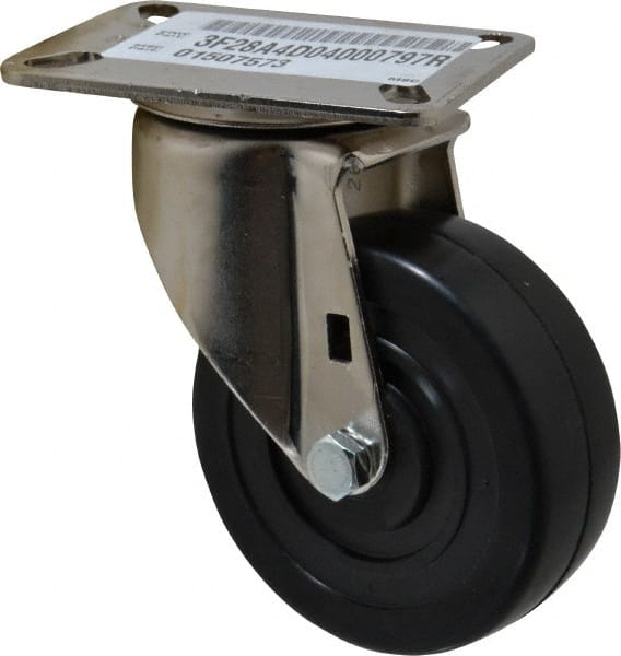 Swivel Top Plate Caster: Soft Rubber, 4