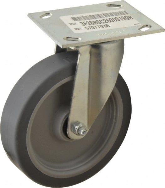 Swivel Top Plate Caster: Thermoplastic Rubber, 6