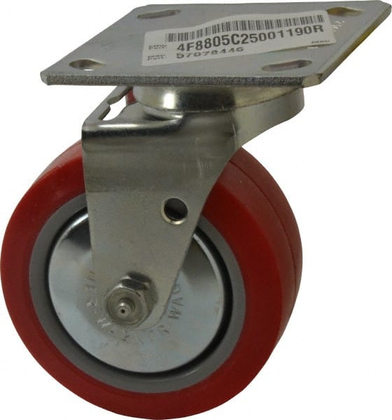 Swivel Top Plate Caster: Polyurethane, 5