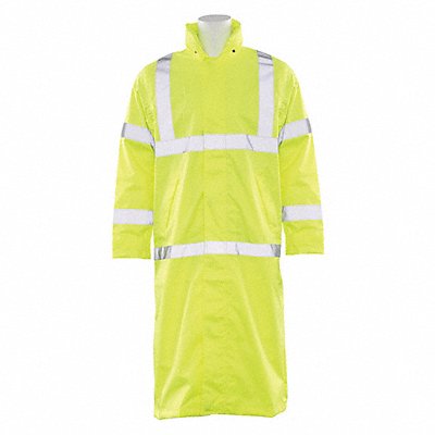 Long Rain Coat Class 3 Hi-Viz Lime 2XL MPN:62031