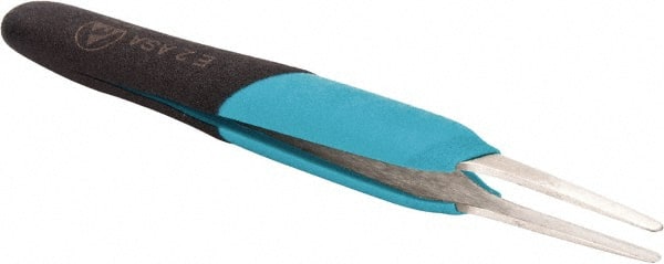 Ergonomic Tweezer: 2A-SA, Flat & Round Precision, Round Tip, 5-1/2