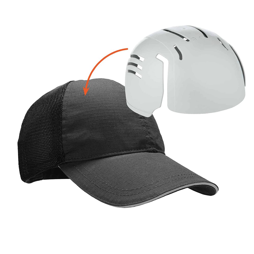 Adjustable Hook & Loop Strap Vented Baseball Cap with Bump Cap Insert MPN:23402