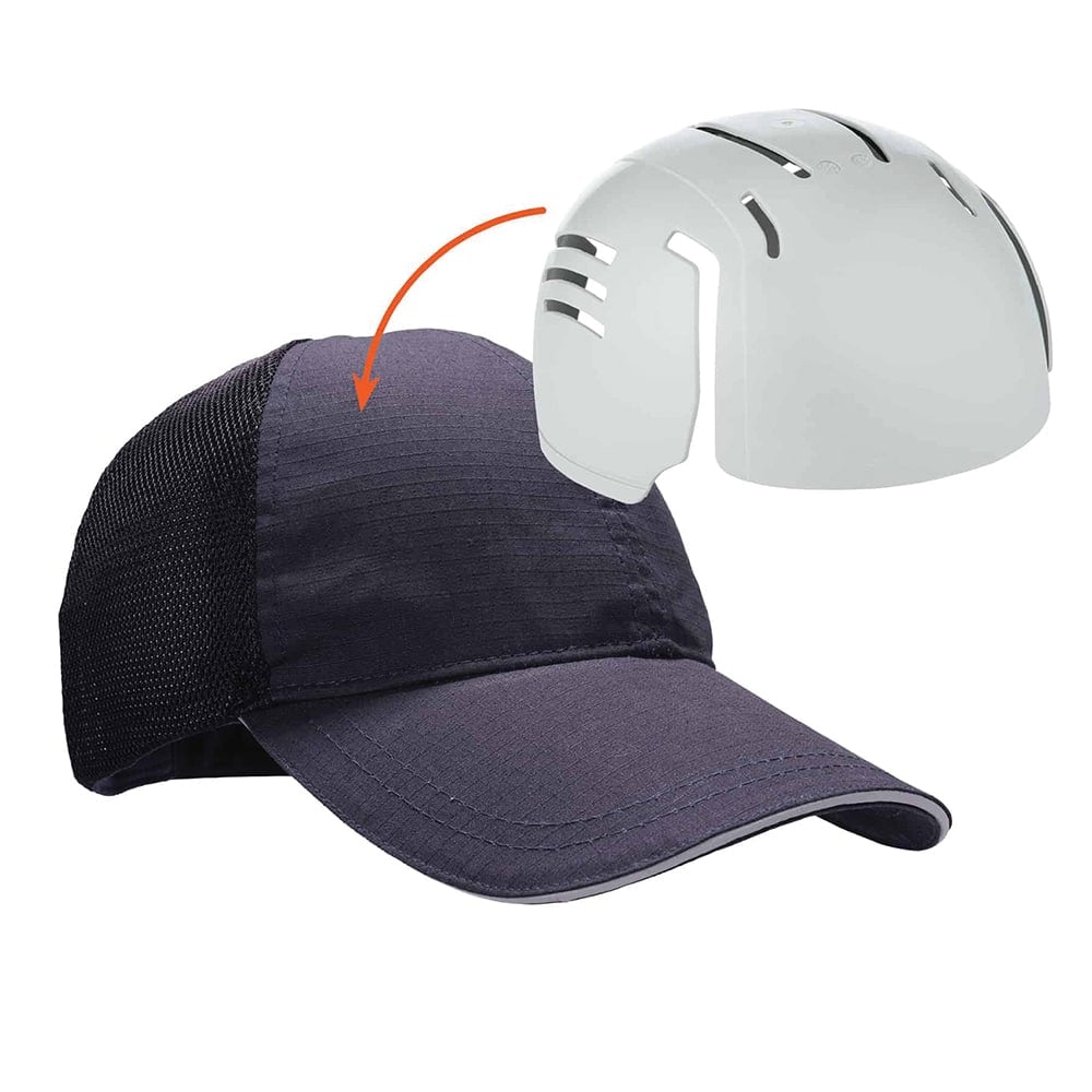 Adjustable Hook & Loop Strap Vented Baseball Cap with Bump Cap Insert MPN:23403