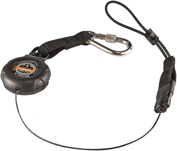 Fall Protection Lanyard: Stainless Steel, Black MPN:19301