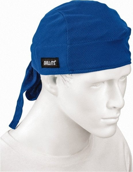 Tie Hat: Size Universal, Blue, Elastic Band, Low-Profile, Machine Washable, Moisture Wicking & Terry Cloth Sweatband MPN:12481