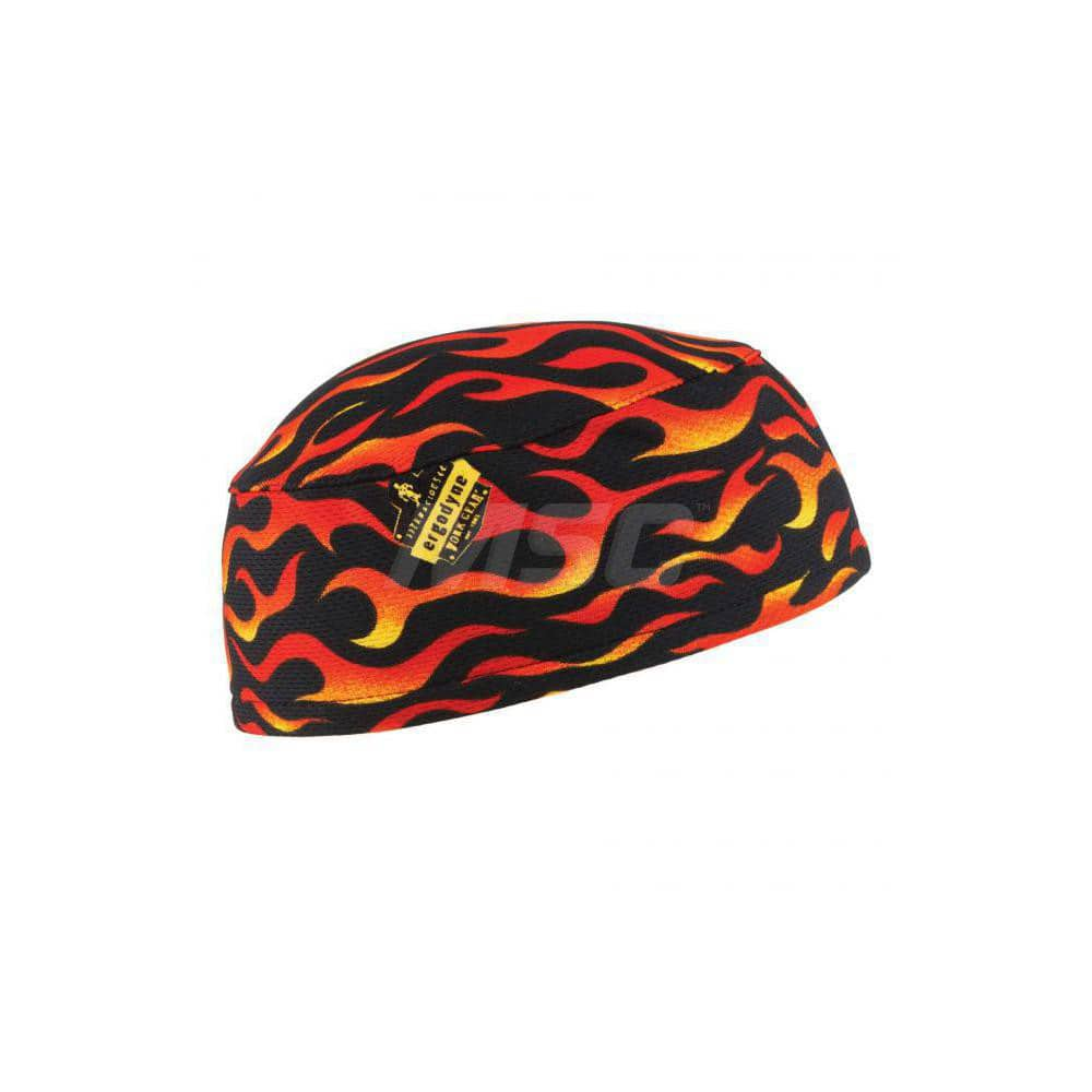 Skull Cap: Size Universal, Black, Orange, White & Yellow, Low-Profile, Machine Washable, Moisture Absorbent & Performance Knit Fabric MPN:12514