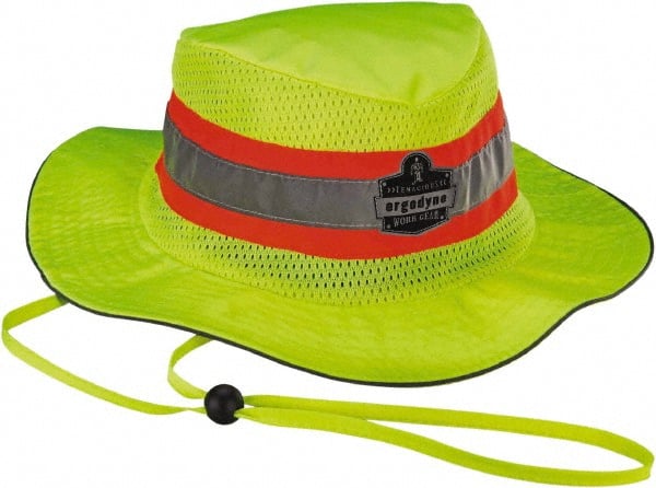 Ranger Hat: Size S & M, Lime, Breathable, Drawstring Cord, Enhanced Visibility, Lightweight, Machine Washable, Microfiber Cooling Technology & Sun Protection MPN:12593