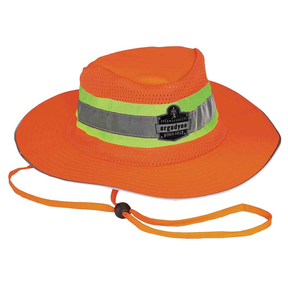 Ranger Hat: Polyester, Lime, Orange & Silver, Large/X-Large, Solid & Stripes MPN:23258