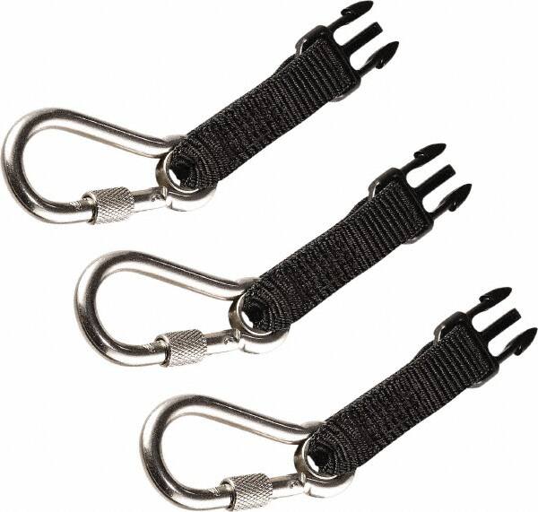 Pack of (3), 0.5' Long, 1 Lb Capacity, 0 Leg Quick Connect Harness Carabiners MPN:19325