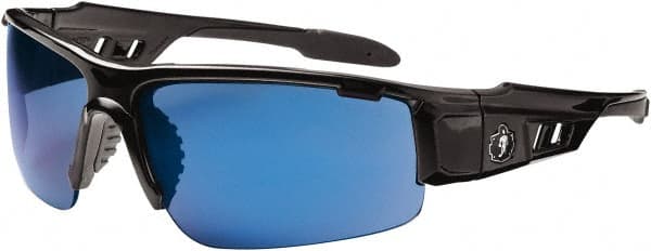 Safety Glass: Uncoated, Blue Lenses, Full-Framed, UV Protection MPN:52092