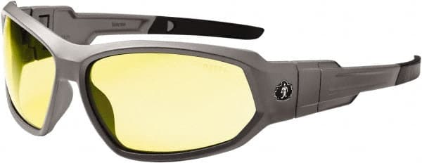 Safety Glass: Uncoated, Yellow Lenses, Full-Framed, UV Protection MPN:56150