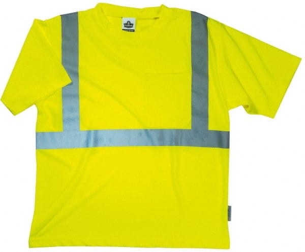 Work Shirt: High-Visibility, X-Large, Polyester, Lime, 1 Pocket MPN:21505