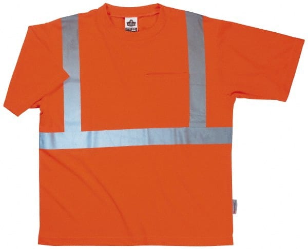 Work Shirt: High-Visibility, X-Large, Polyester, Orange, 1 Pocket MPN:21515