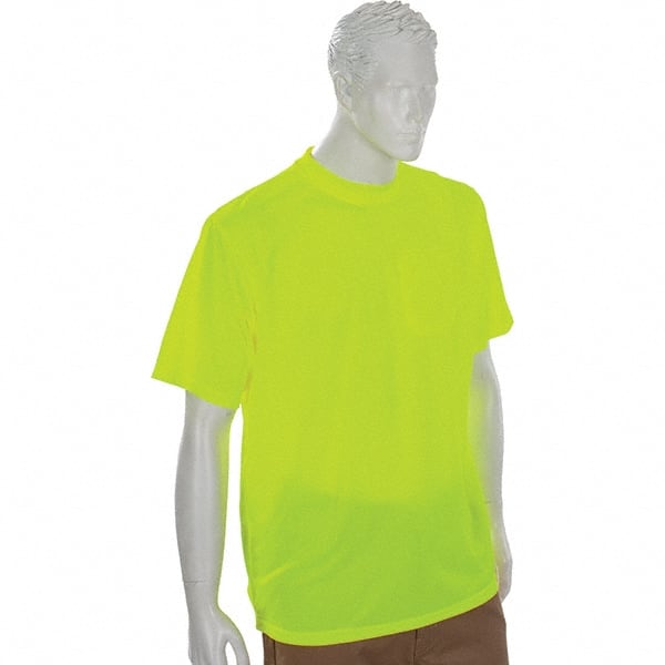 Work Shirt: High-Visibility, Large, Polyester, Lime, 1 Pocket MPN:21554