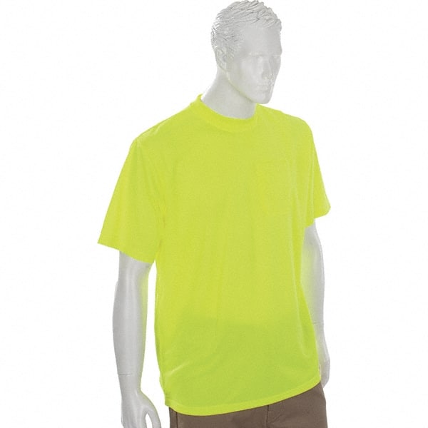 Work Shirt: High-Visibility, 4X-Large, Polyester, Lime, 1 Pocket MPN:21558