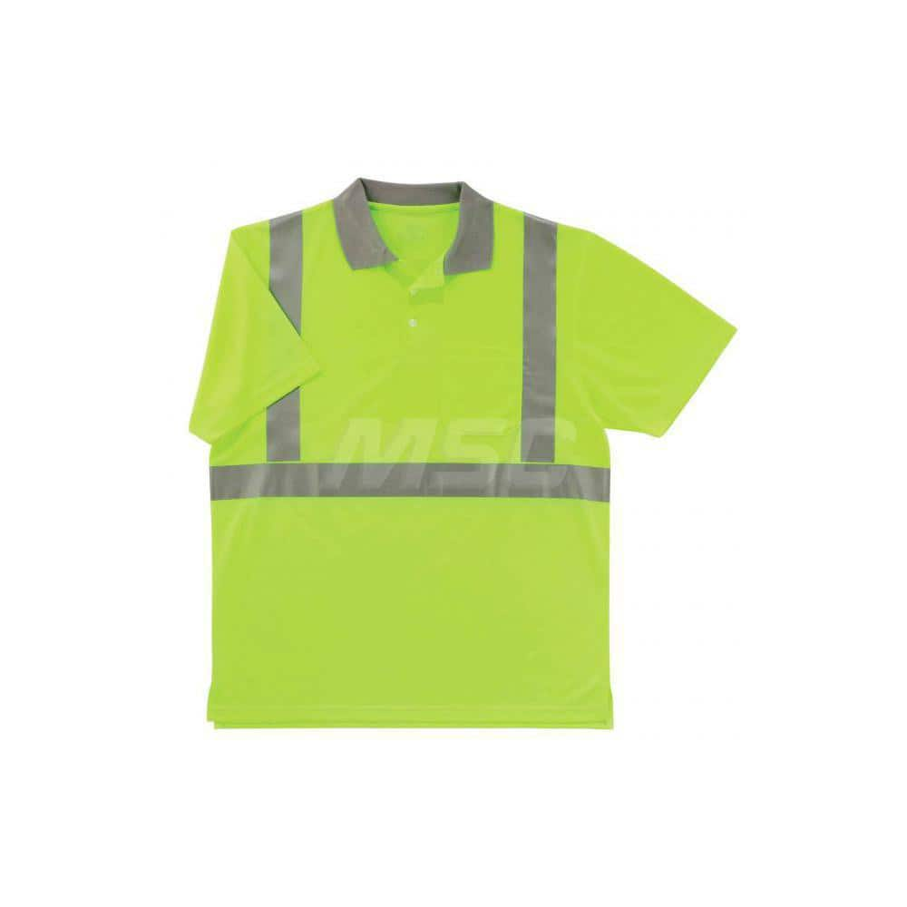 Work Shirt: High-Visibility, 2X-Large, Polyester, Lime, 1 Pocket MPN:21646