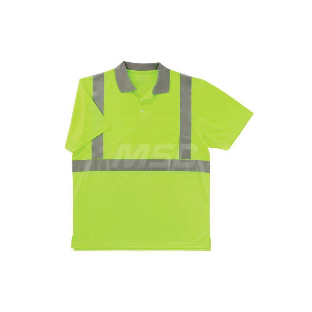 Work Shirt: High-Visibility, 4X-Large, Polyester, Lime, 1 Pocket MPN:21648