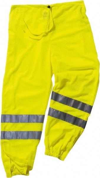 Work Pants: High-Visibility, Medium & Small, Polyester, Lime, Up to 40
