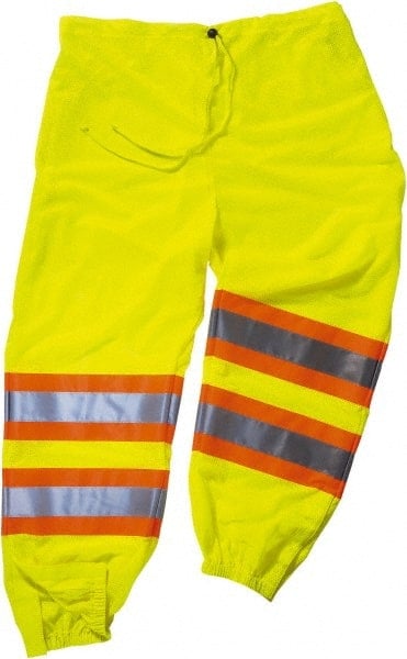 Work Pants: High-Visibility, Large & X-Large, Polyester, Lime, 40 to 46