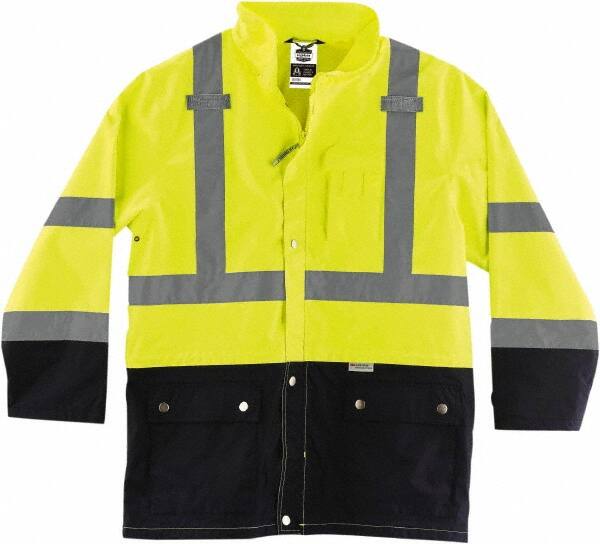 Rain Jacket: Size X-Large, Lime, Polyester MPN:25325