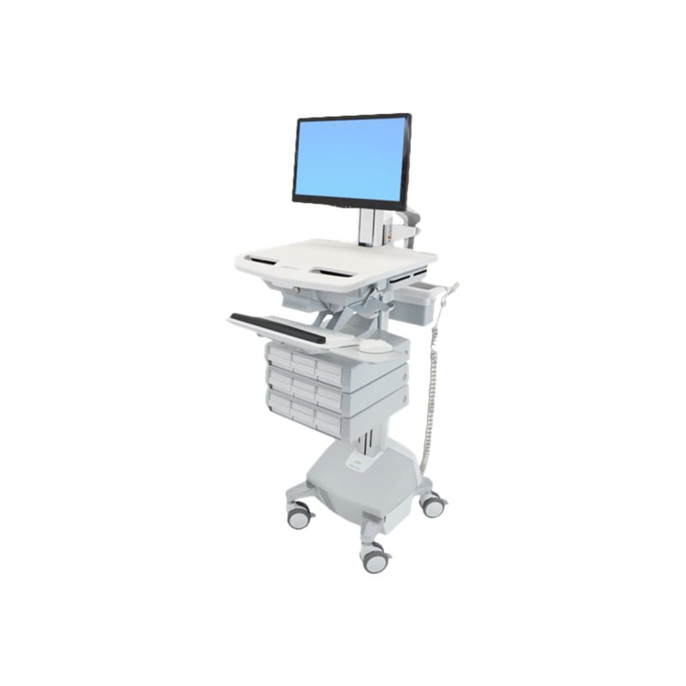 Ergotron StyleView - Cart for LCD display / keyboard / mouse / CPU / notebook / camera / scanner (open architecture) - medical - plastic, aluminum, zinc-plated steel - gray, white, polished aluminum - screen size: up to 24in - LiFe Powered MPN:SV44-1392-1