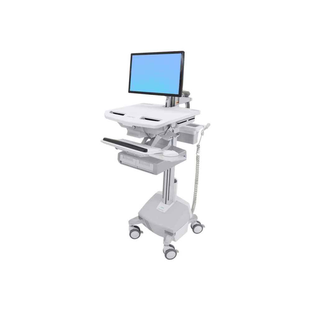 Ergotron StyleView Cart with LCD Arm, LiFe Powered, 2 Drawers - Cart for LCD display / keyboard / mouse / CPU / notebook / barcode scanner (open architecture) - screen size: up to 24in - output: AC 120 V - 40 Ah - lithium ion MPN:SV44-12A2-1