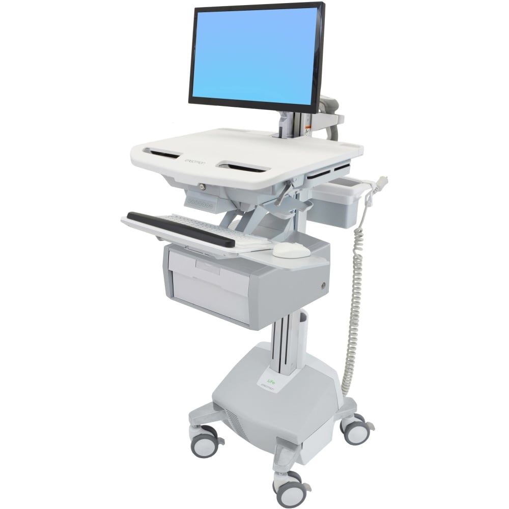 Ergotron StyleView Cart with LCD Arm, LiFe Powered, 1 Tall Drawer - Cart for LCD display / keyboard / mouse / barcode scanner / CPU (open architecture) - aluminum, zinc-plated steel, high-grade plastic MPN:SV44-12B2-1