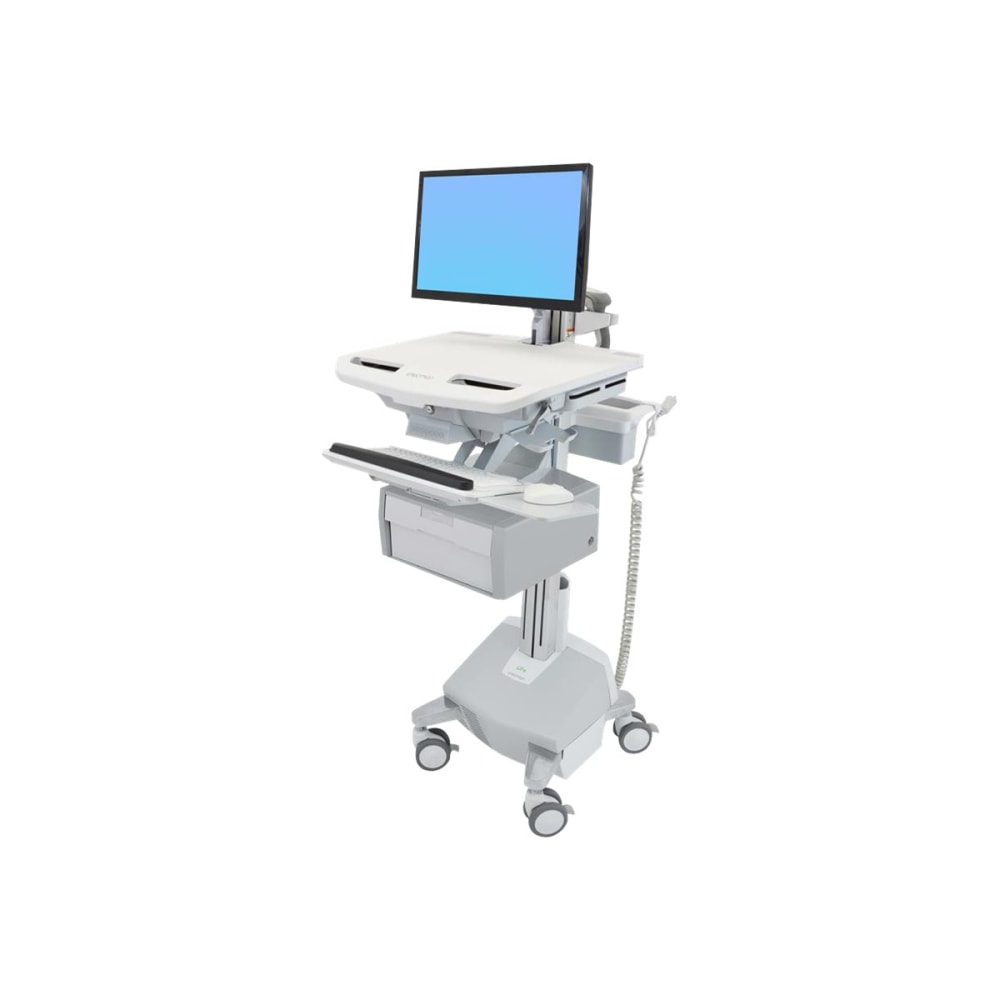 Ergotron StyleView Cart with LCD Arm, LiFe Powered, 2 Tall Drawers - Cart for LCD display / keyboard / mouse / CPU / notebook / barcode scanner (open architecture) - screen size: up to 24in - output: 120 V - 40 Ah - lithium MPN:SV44-12C2-1