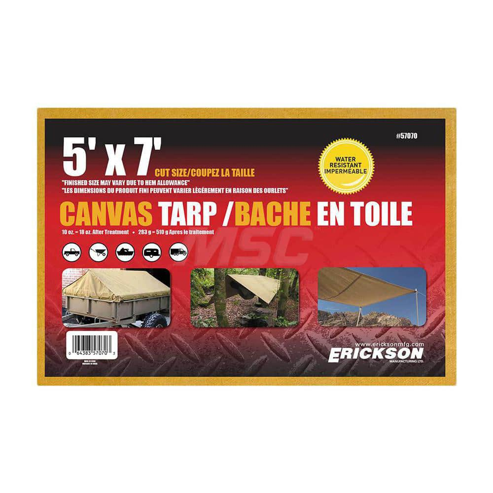 Tarp/Dust Cover: Beige, Polyethylene, 7' Long x 5' Wide MPN:57070