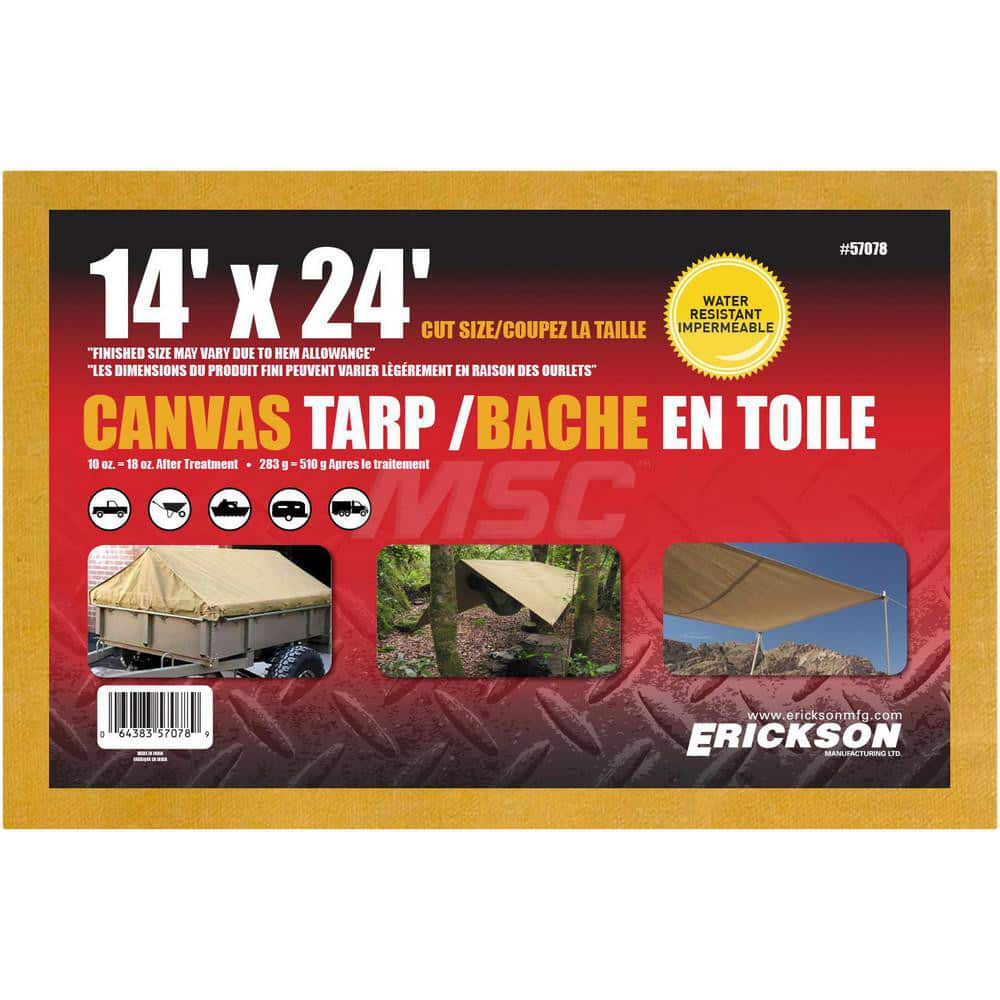 Tarp/Dust Cover: Beige, Canvas, 24' Long x 14' Wide MPN:57078