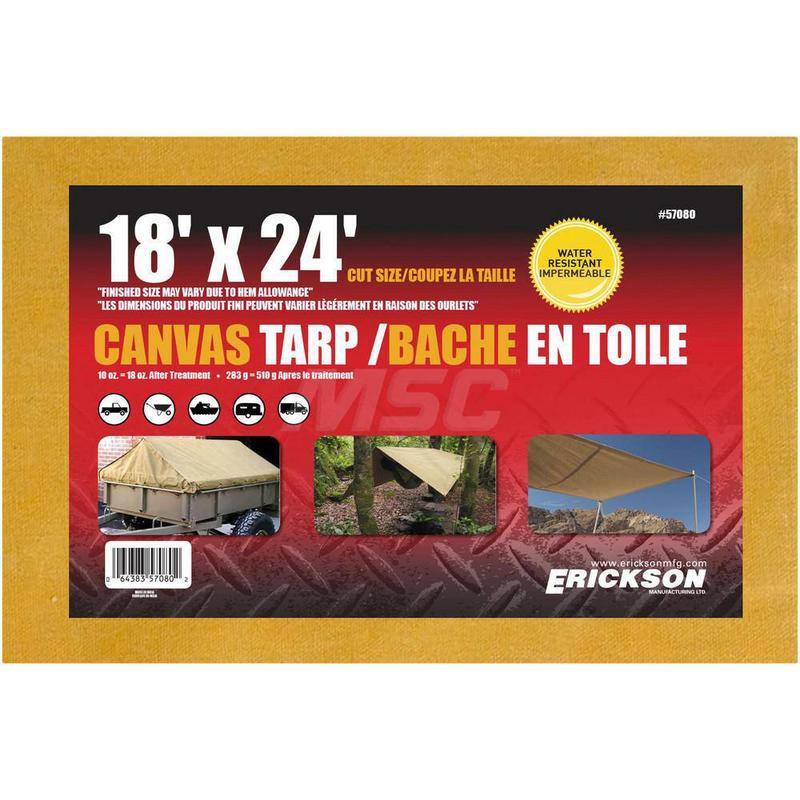 Tarp/Dust Cover: Beige, Canvas, 24' Long x 18' Wide MPN:57080