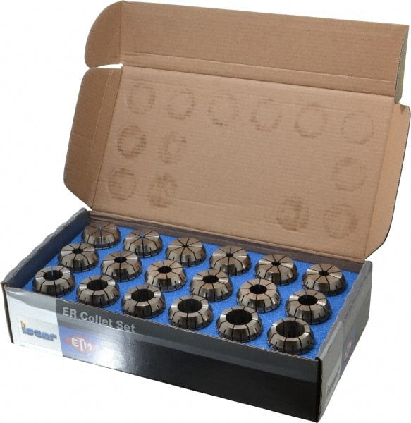 Collet Set: 18 Pc, Series ER32, 3/4