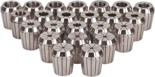 Collet Set: 23 Pc, Series ER40, 1/8 to 1