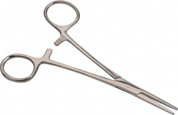 Hemostat Tweezer: All Purpose, Stainless Steel, Straight Tip, 5-1/2