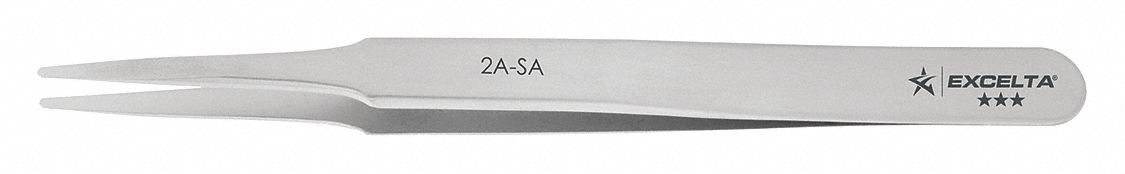 Tweezer Flat 4-3/4 in L SS 1/16 in Tip MPN:2A-SA