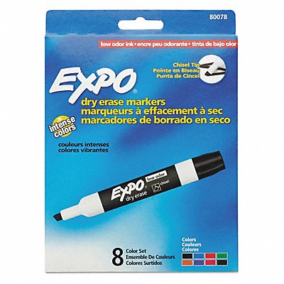 Dry-Erase Marker Chisel Tip Assorted PK8 MPN:80078