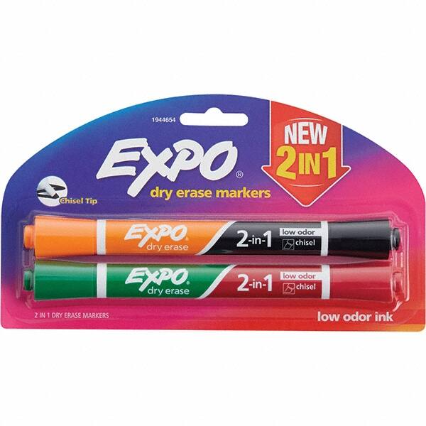 Dry Erase Markers & Accessories, Color: Black & Orange, Blue & Red , Tip Type: Chisel , For Use With: Dry Erase Marker Boards  MPN:1944654