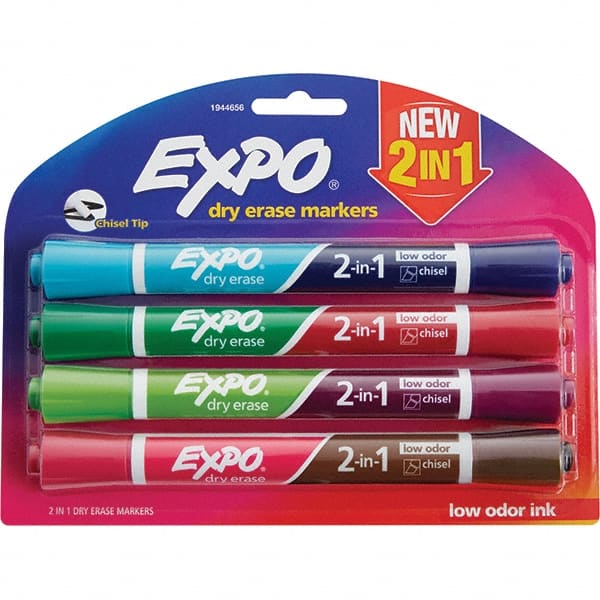 Dry Erase Markers & Accessories, Color: Brown/Pink, Garnet/Green, Plum/Lime, Sapphire/Aquamarine , Tip Type: Chisel , For Use With: Dry Erase Marker Boards  MPN:1944656