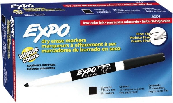 Black Low Odor Fine Tip Dry Erase Marker MPN:86001