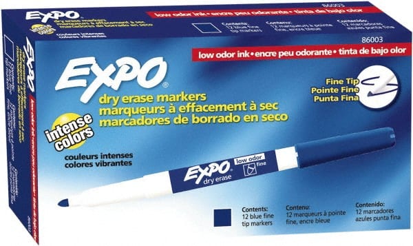 Blue Low Odor Fine Tip Dry Erase Markers MPN:86003